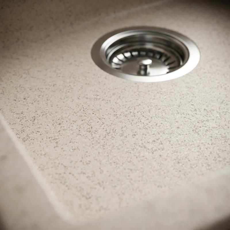 Zand witte spoelbak 40x40cm onderbouw en opbouw met automatische RVS plug 1208971925